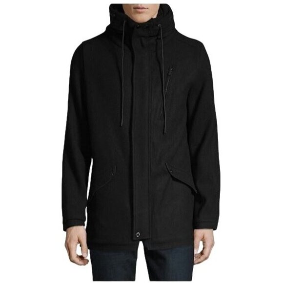 Karl Lagerfeld Paris Men's Textured Anorak with Faux Fur Lining M - Picture 1 of 16